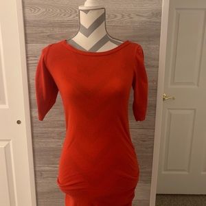 Red sweater dress